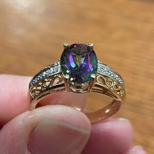 Mystic topaz ring